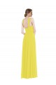 Compra Amarillo línea A Tirantes espagueti Gasa Largo Vestidos de dama de honor