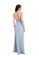 Compra Azul cielo claro Cubierta Halter Cuello Alto Crepé Elástico Largo Formales Vestidos de dama de honor / Vestidos de fiesta