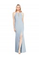 Compra Azul cielo claro Trompeta Halter Crepé Elástico Largo Vestidos de dama de honor / Vestidos de fiesta