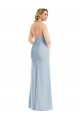 Compra Azul cielo claro Trompeta Halter Crepé Elástico Largo Vestidos de dama de honor / Vestidos de fiesta