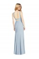 Compra Azul cielo claro Trompeta Halter Cuello Alto Crepé Elástico Largo Formales Vestidos de dama de honor / Vestidos de noche