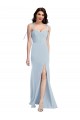 Compra Azul cielo claro Trompeta Sin tirantes Crepé Elástico Largo Vestidos de dama de honor / Vestidos de fiesta