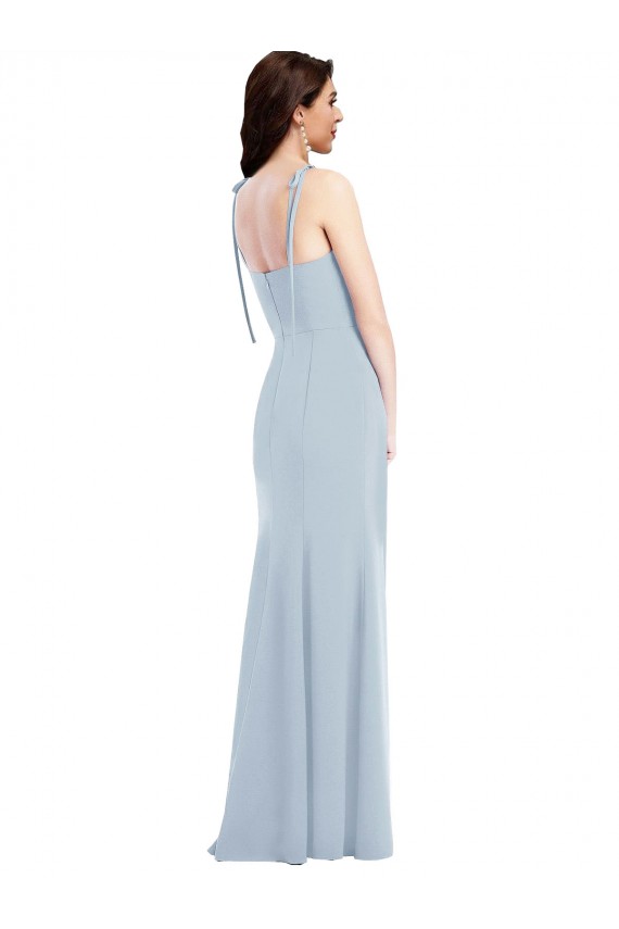 Compra Azul cielo claro Trompeta Sin tirantes Crepé Elástico Largo Vestidos de dama de honor / Vestidos de fiesta