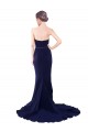 Compra Azul marina oscuro Sirena Cuello de Corazón Sin tirantes Barrer tren Crepé Elástico Largo Vestidos de dama de honor / Vestidos de fiesta