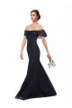 Compra Azul marina oscuro Sirena Hombros Descubiertos Encaje Largo Vestidos de dama de honor / Vestidos de fiesta