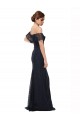 Compra Azul marina oscuro Sirena Hombros Descubiertos Encaje Largo Vestidos de dama de honor / Vestidos de fiesta