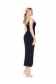 Compra Azul marina oscuro Sirena Tirantes espagueti Crepé Elástico Corto Asimétrico Formales Vestidos de dama de honor / Vestidos de fiesta / Vestidos de cóctel