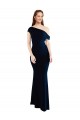 Compra Azul marina oscuro Sirena Un Hombre Crepé Elástico Largo Formales Vestidos de dama de honor / Vestidos de fiesta