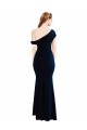 Compra Azul marina oscuro Sirena Un Hombre Crepé Elástico Largo Formales Vestidos de dama de honor / Vestidos de fiesta