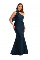 Compra Azul marina oscuro Sirena Un Hombre Halter Satén sedoso Largo Formales Vestidos de dama de honor / Vestidos de fiesta