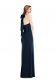 Compra Azul marina oscuro Trompeta Cuello Alto Crepé Elástico Largo Vestidos de dama de honor / Vestidos de fiesta