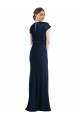Compra Azul marina oscuro Trompeta Hombros Descubiertos Crepé Elástico Largo Formales Vestidos de dama de honor / Vestidos de fiesta