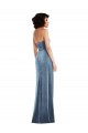 Compra Azul polvoriento Cubierta Sin tirantes Terciopelo Elástico Largo Formales Vestidos de dama de honor / Vestidos de fiesta
