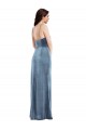 Compra Azul polvoriento Trompeta Tirantes espagueti Terciopelo Elástico Largo Formales Vestidos de dama de honor / Vestidos de fiesta