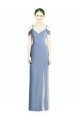 Compra Azul polvoriento línea A Hombros Descubiertos Gasa Largo Formales Vestidos de dama de honor / Vestidos de noche