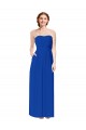 Compra Azul real Cubierta Cuello de Corazón Gasa Largo Vestidos de dama de honor