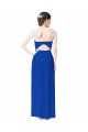 Compra Azul real Cubierta Cuello de Corazón Gasa Largo Vestidos de dama de honor