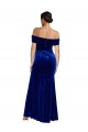 Compra Azul real Sirena Hombros Descubiertos Terciopelo Elástico Largo Formales Vestidos de dama de honor / Vestidos de fiesta