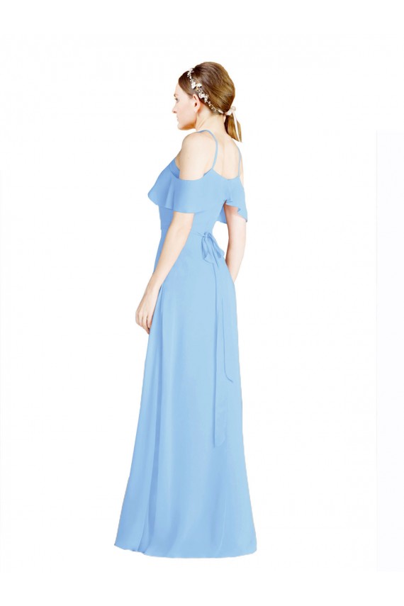 Compra Bígaro línea A Halter Gasa Largo Vestidos de dama de honor