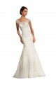 Compra Blanco Sirena Barco Cola capilla Encaje Vestidos de novia