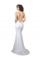 Compra Blanco Sirena Cuello Alto Barrer tren Encaje Vestidos de novia