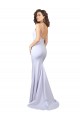 Compra Blanco Sirena Tirantes espagueti Cuello Alto Crepé Elástico Sencillo Playa Vestidos de novia