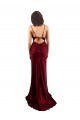 Compra Borgoña Cubierta Satén sedoso Largo Formales Vestidos de dama de honor / Vestidos de fiesta