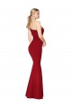 Compra Borgoña Sirena Un Hombre Cuello Alto Crepé Elástico Largo Formales Vestidos de dama de honor / Vestidos de fiesta