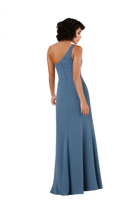 Compra Borgoña línea A Un Hombre Gasa Largo Formales Vestidos de dama de honor / Vestidos de noche