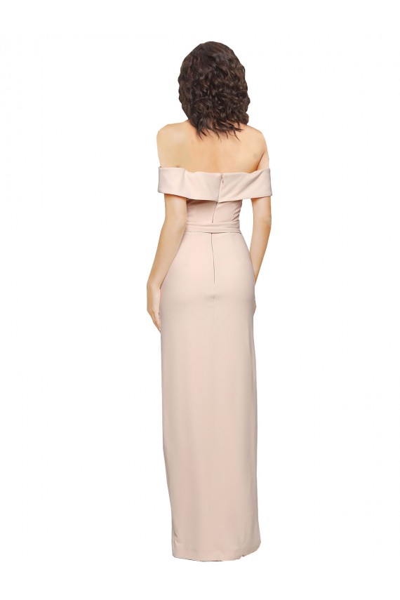 Compra Sirena Hombros Descubiertos Crepé Elástico Largo Formales Vestidos de dama de honor / Vestidos de fiesta