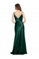 Compra Cazador Verde Cubierta Tirantes espagueti Cuello en V Cuello Alto Satén elástico Largo Formales Vestidos de dama de honor / Vestidos de fiesta