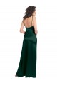 Compra Cazador Verde línea A Cucharón Satén elástico Largo Formales Vestidos de dama de honor / Vestidos de fiesta