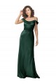 Compra Cazador Verde línea A Hombros Descubiertos Tirantes espagueti Satén elástico Largo Formales Vestidos de dama de honor / Vestidos de fiesta