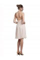 Compra Crema Rosa línea A Halter Cuello en V Gasa Corto Vestidos de dama de honor / Vestidos de cóctel / Vestidos para homecoming