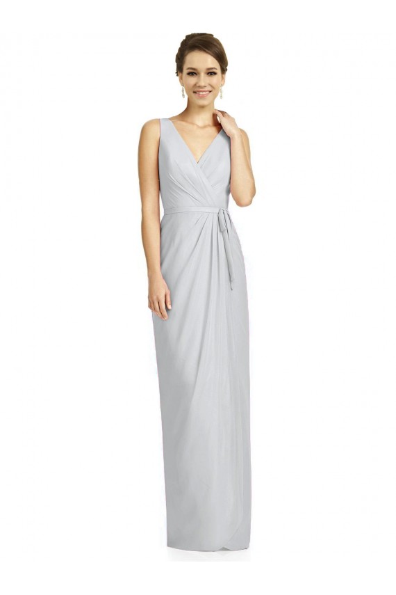 Compra Cubierta Cuello en V Gasa Largo Vestidos de dama de honor