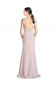 Compra Cubierta Halter Cuello Alto Gasa Largo Vestidos de dama de honor