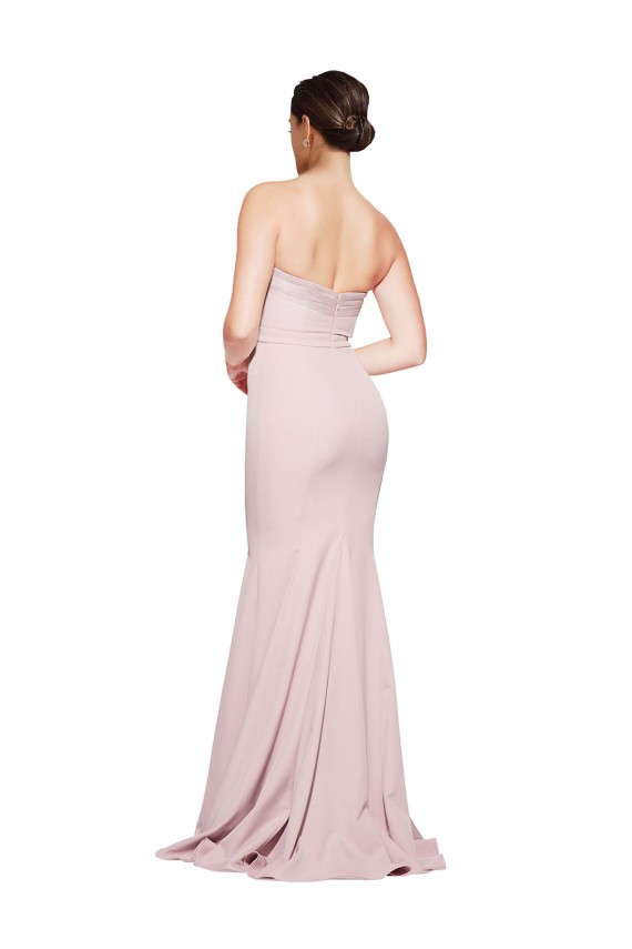 Compra Cubierta Sin tirantes Barrer tren Crepé Elástico Largo Formales Vestidos de dama de honor / Vestidos de fiesta