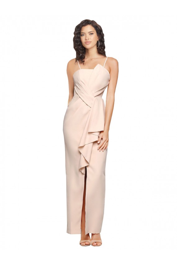 Compra Cubierta Sin tirantes Crepé Elástico Largo Vestidos de dama de honor / Vestidos de fiesta