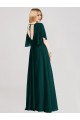 Compra Evergreen línea A Cuello redondo Gasa Largo Vestidos de dama de honor