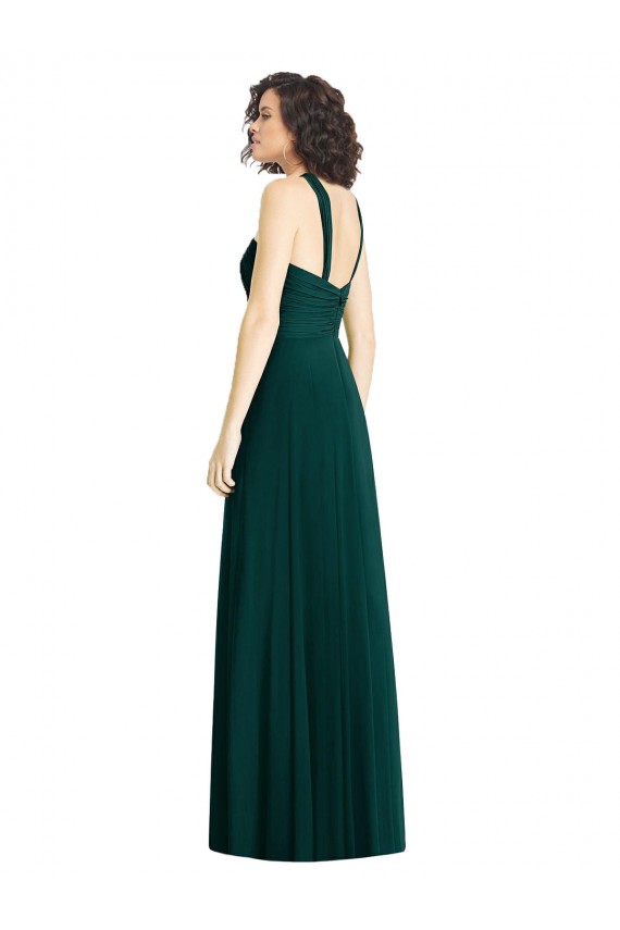 Compra Evergreen línea A Halter Gasa Largo Vestidos de dama de honor