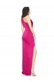 Compra Fucsia Cubierta Un Hombre Satén sedoso Largo Formales Vestidos de dama de honor / Vestidos de fiesta