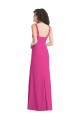 Compra Fucsia Trompeta Cuadrado Crepé Elástico Largo Vestidos de dama de honor / Vestidos de fiesta