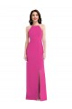 Compra Fucsia Trompeta Halter Cuello Alto Crepé Elástico Largo Formales Vestidos de dama de honor / Vestidos de fiesta
