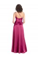 Compra Fucsia línea A Un Hombre Satén elástico Largo Formales Vestidos de dama de honor / Vestidos de fiesta
