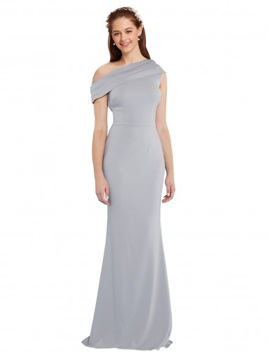 Gris 24 Sirena Un Hombre Crepé Elástico Largo Formales Vestidos de dama de honor / Vestidos de fiesta Baratos