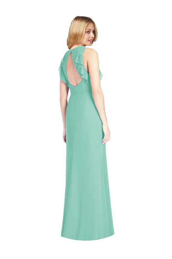Compra Jade Sirena Cuello joya Gasa Largo Vestidos de dama de honor