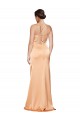 Compra Light Copper Cubierta Un Hombre Satén elástico Largo Formales Vestidos de dama de honor / Vestidos de fiesta