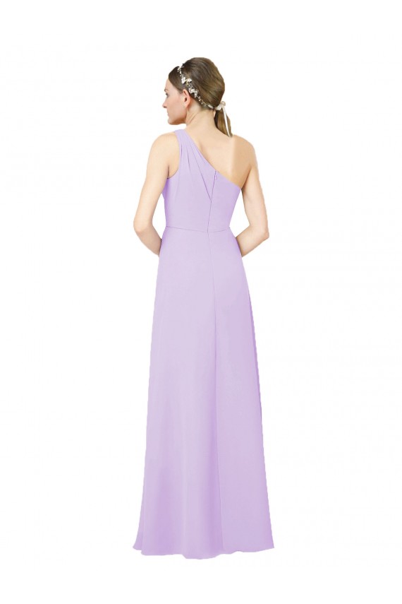 Compra Lila Cubierta Un Hombre Gasa Largo Formales Vestidos de dama de honor / Vestidos de noche