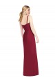Compra Lila Sirena Tirantes espagueti Cuello en V Sin tirantes Gasa Largo Vestidos de dama de honor