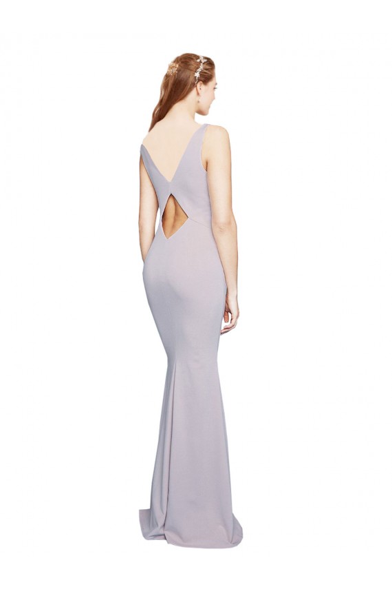 Compra Lila ártica Sirena Cuello en V Crepé Elástico Largo Formales Vestidos de dama de honor / Vestidos de fiesta